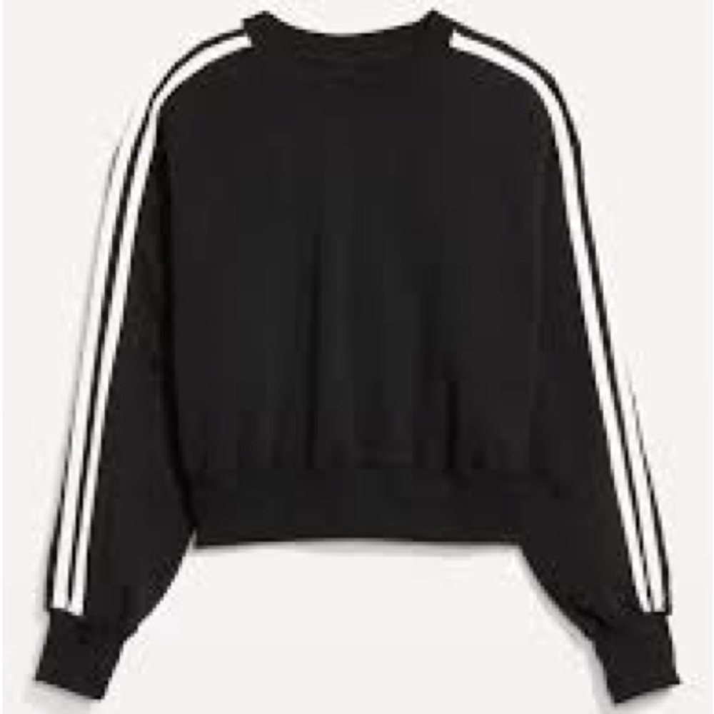 Old Navy SoComfy black with white sleeve stripes sweatshirt womenâs size XXL